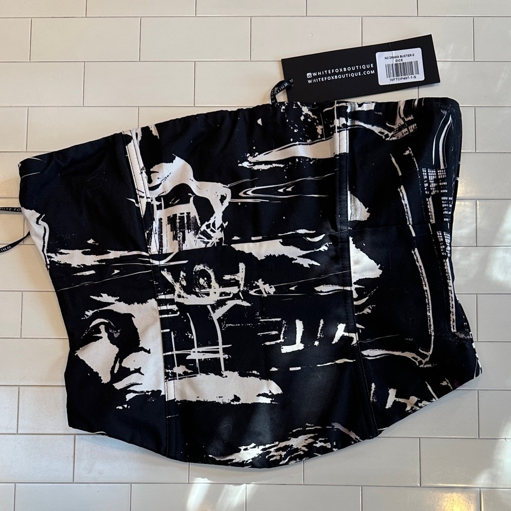 WHITE FOX No Drama Bustier Top (S) NWT
